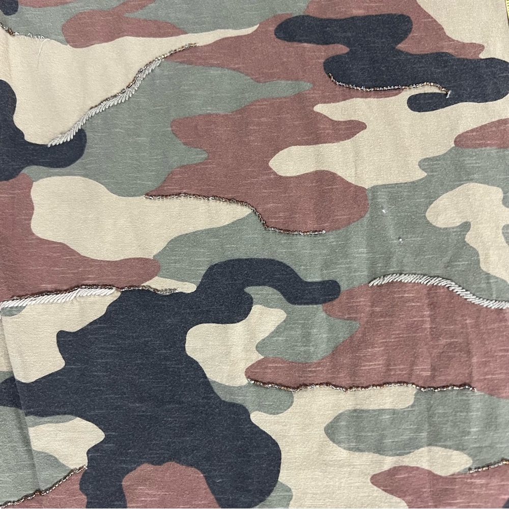 Polo Ralph Lauren Shirt Dress Knit Burnout Camouflage Beaded Woodland Camo XL - Picture 9 of 10